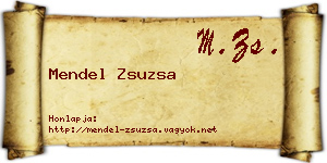 Mendel Zsuzsa névjegykártya